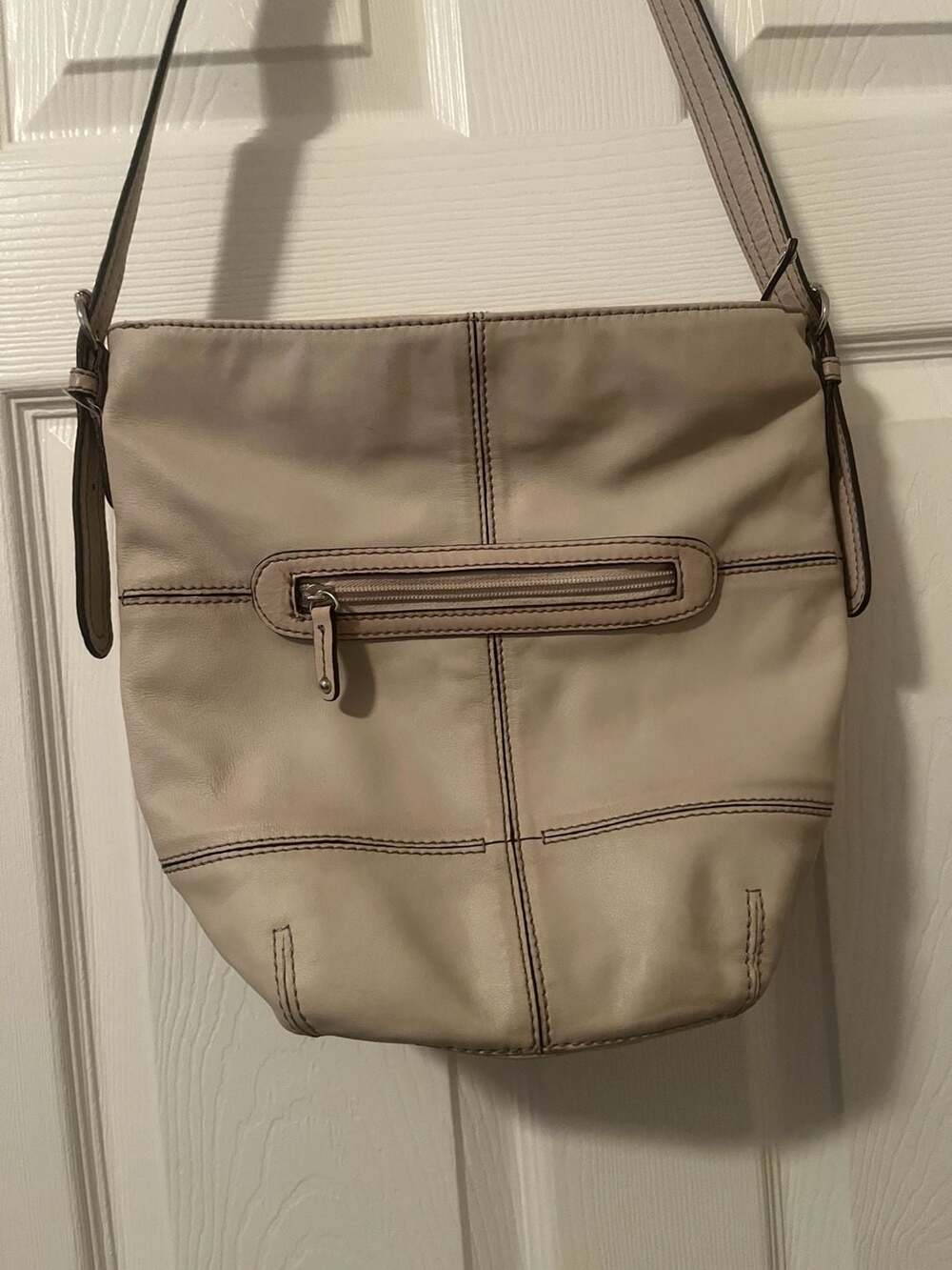 Tignanello Beige Leather Crossbody Bag